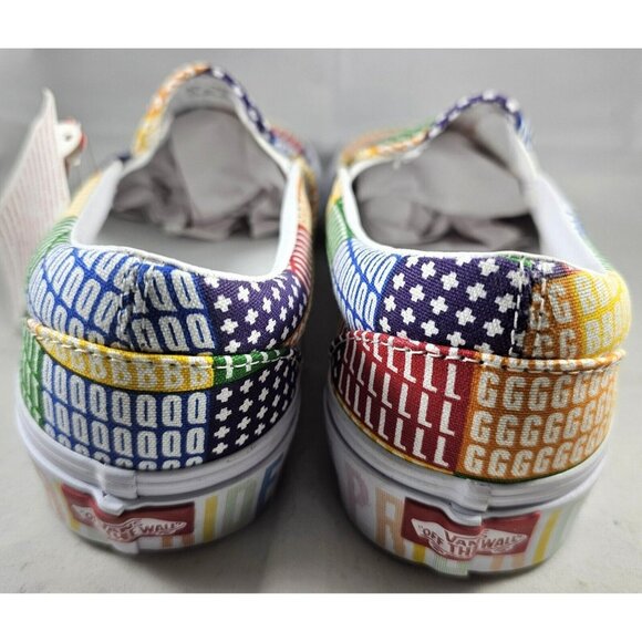 Vans Men\'s Pride  Classic Slip On Multi True White Canvas Shoes Size W 8/M 6.5 main image 7